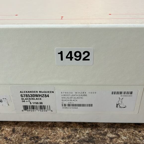 Alexander McQueen Tread Heeled Patent Leather Chelsea Boot NEW EU 36.5 US 6.5 - Picture 13 of 14